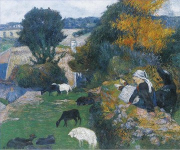 ブルトンの羊飼い ポスト印象派 原始主義 ポール・ゴーギャン Oil Paintings